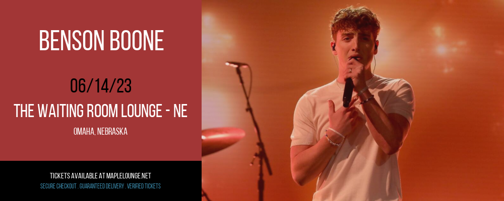 Benson Boone at Waiting Room Lounge tickets Benson Boone at Waiting Room Lounge
